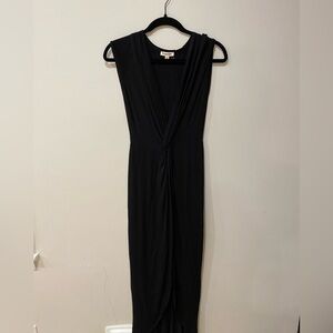 Long black dress with leg slit